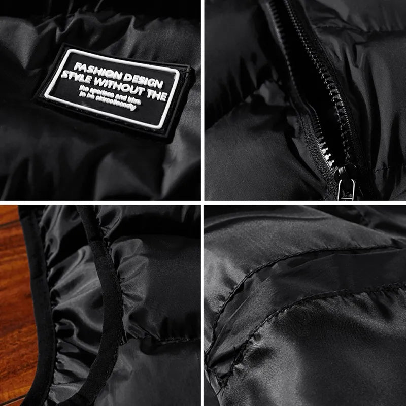 Men's black quilted thermal zip gilet for layering