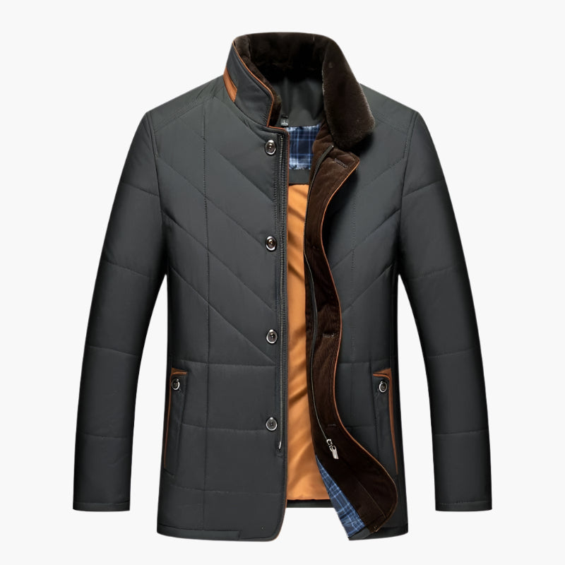 Men's wine red tailored quilted jacket for the office