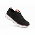 Men's black knit oxford style trainers with a lightweight sole