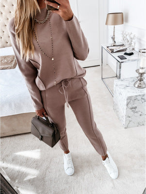 Women's high-collar loungewear co-ord set in dark blue