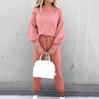 Women's high-collar loungewear co-ord set in dark blue