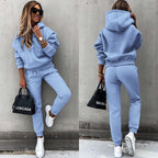 Women's hooded tracksuit co-ord set with joggers in black
