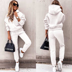 Women's hooded tracksuit co-ord set with joggers in black