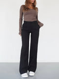 Women's wide-leg palazzo trousers in black