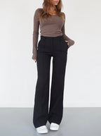 Women's wide-leg palazzo trousers in black
