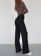 Women's wide-leg palazzo trousers in black