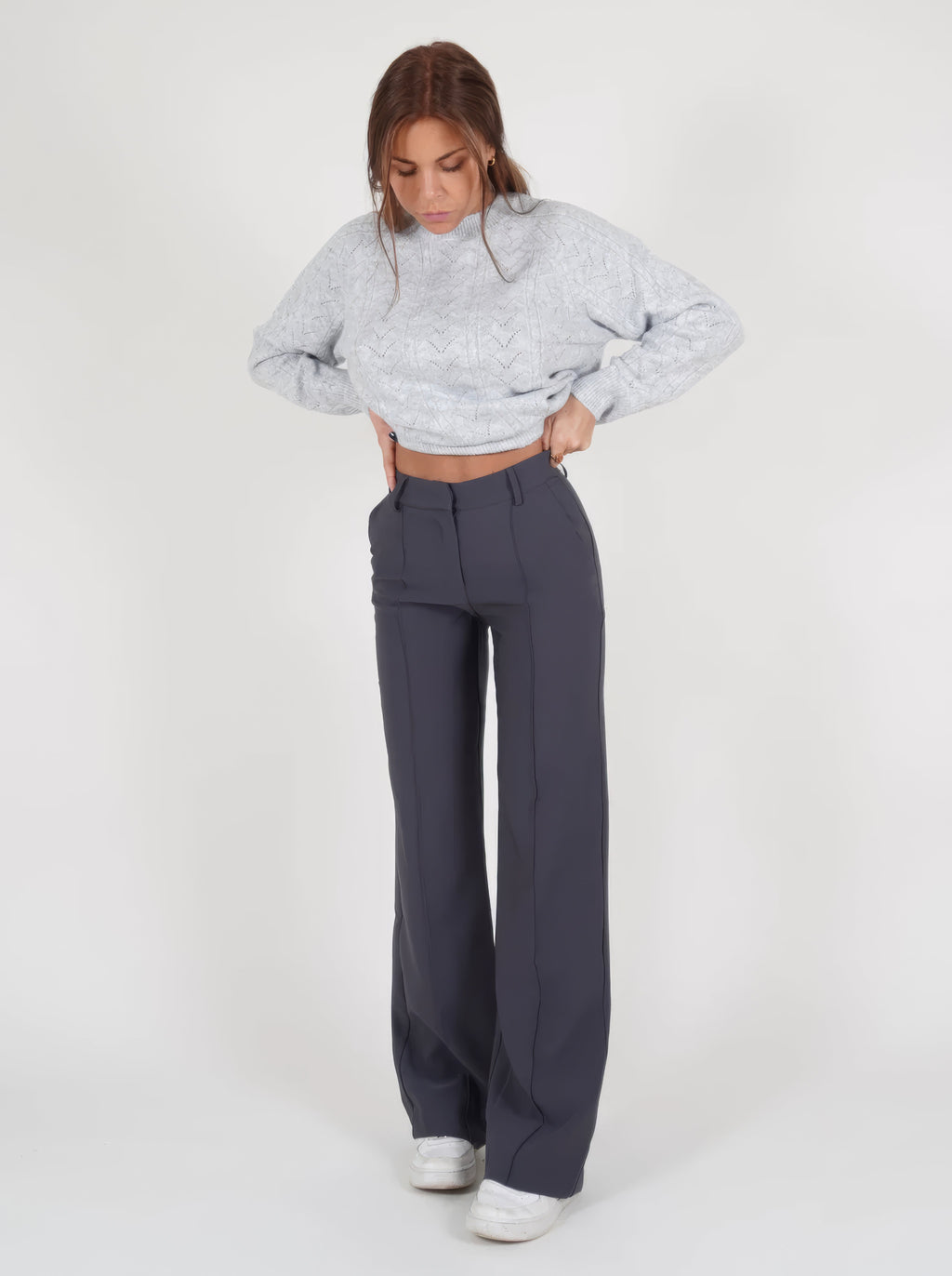 Women's wide-leg palazzo trousers in green