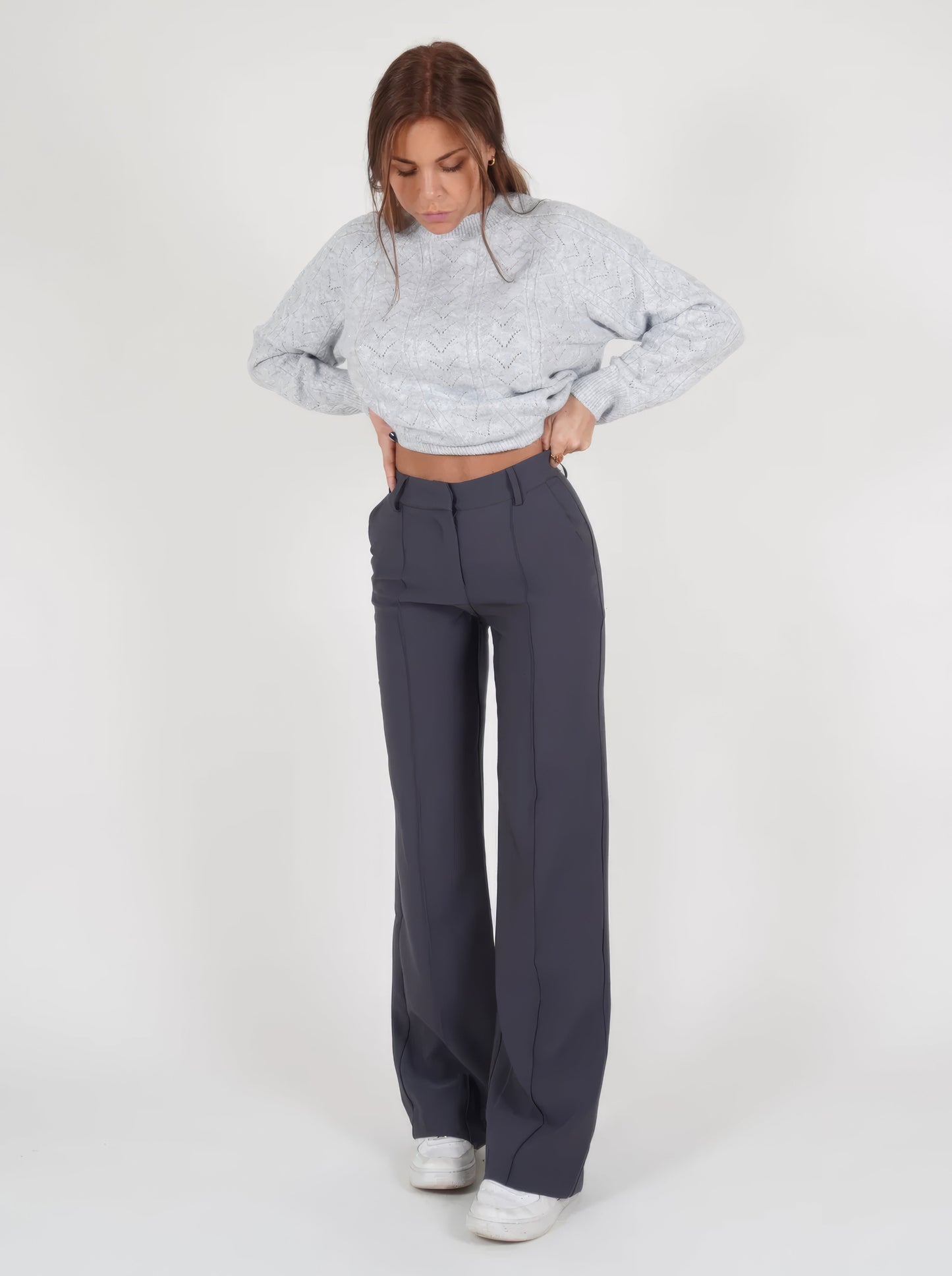 Women's wide-leg palazzo trousers in green