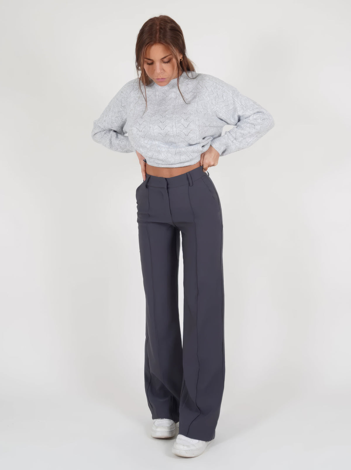 Women's wide-leg palazzo trousers in green