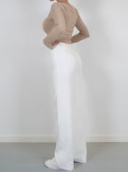 Women's wide-leg palazzo trousers in black