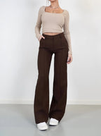 Women's wide-leg palazzo trousers in white