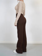 Women's wide-leg palazzo trousers in white