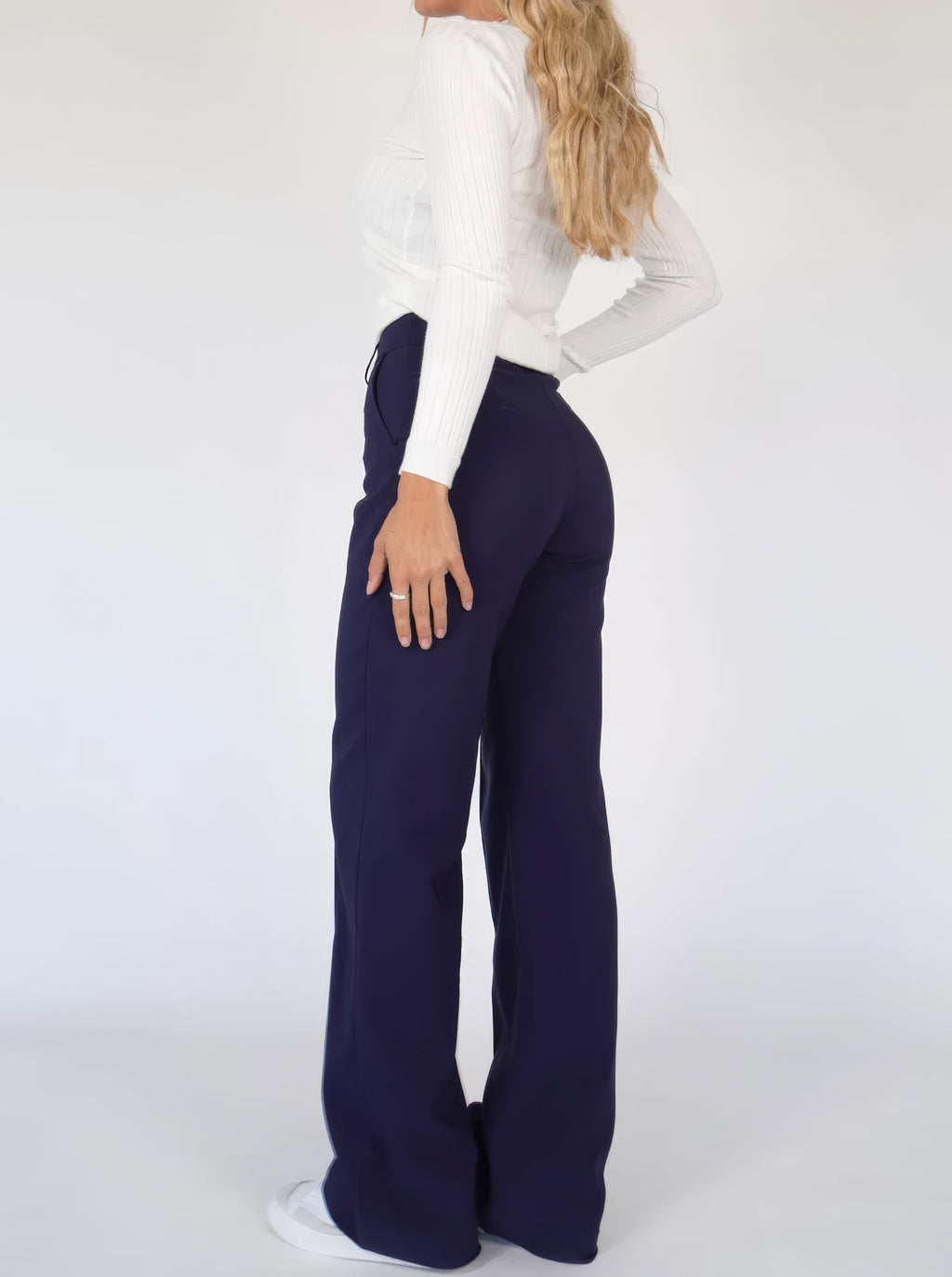 Women's wide-leg palazzo trousers in white