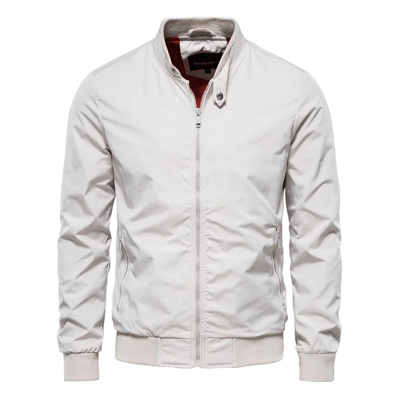 Men's lightweight black zip-through bomber jacket for transitional wear