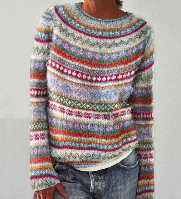 Blue wool jumper with a warm, elegant fine knit finish