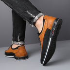 Men's lace-up walking shoes with cushioned comfort sole, product still life