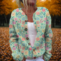 Evie | Women's Floral Print Soft Autumn Layering Cardigan