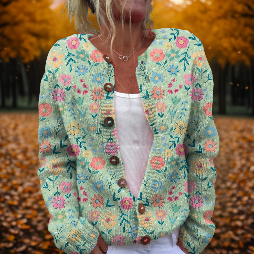 Women's Floral Print Soft Cardigan