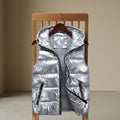 Women's light grey quilted padded gilet with an insulated fill