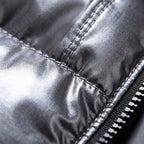 Women's light grey quilted padded gilet with an insulated fill