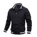 Men's black classic zip-through bomber jacket for everyday layering