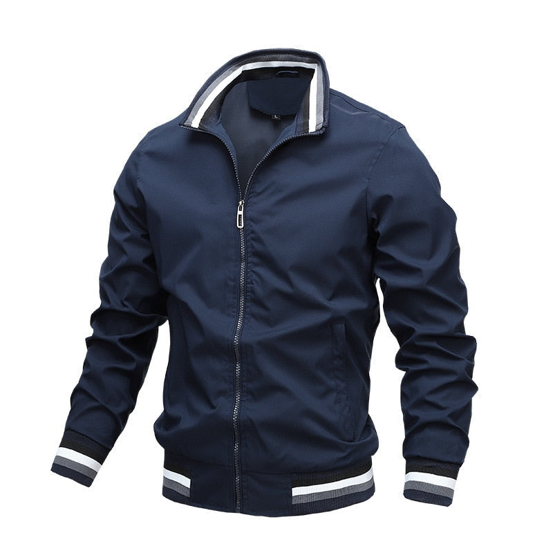 Men's black classic zip-through bomber jacket for everyday layering