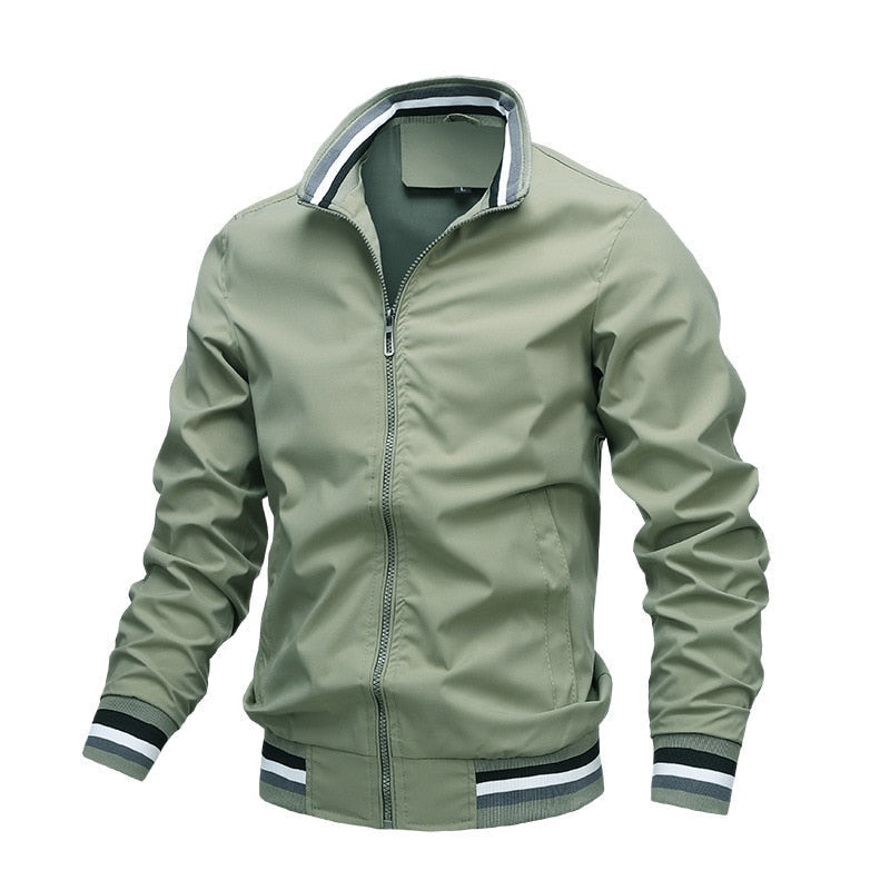 Men's black classic zip-through bomber jacket for everyday layering