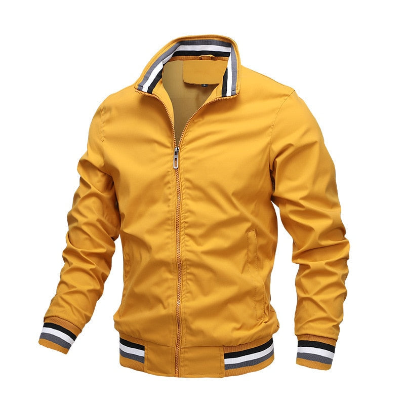 Men's black classic zip-through bomber jacket for everyday layering