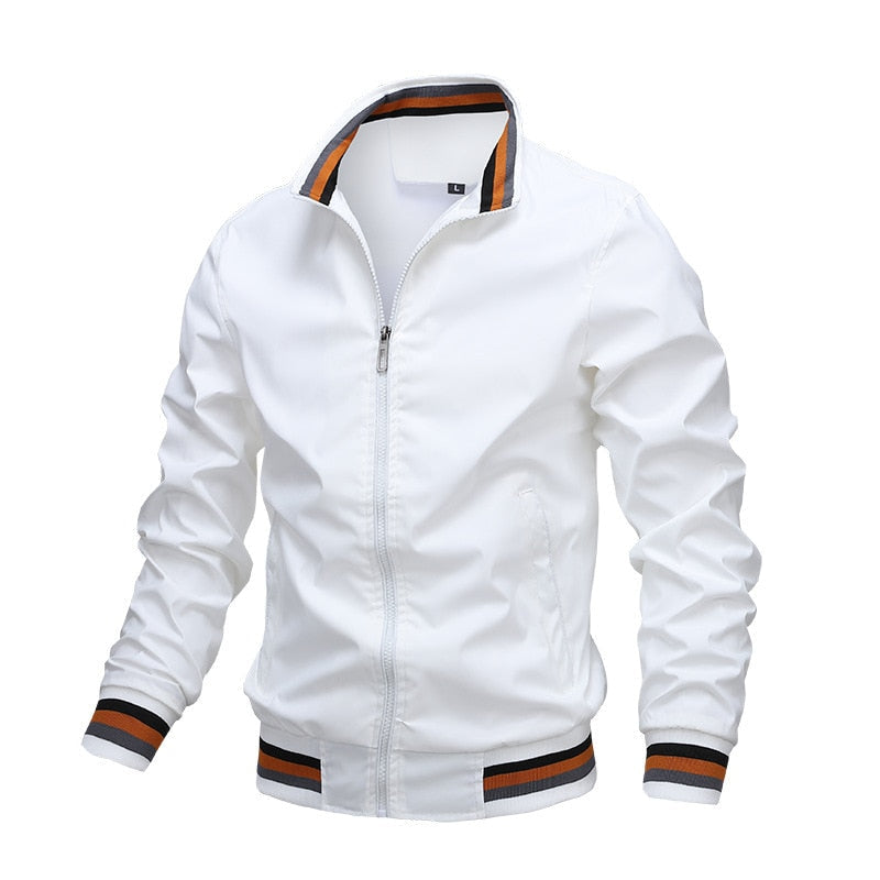 Men's black classic zip-through bomber jacket for everyday layering