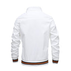 Men's dark blue classic zip-through bomber jacket for everyday layering