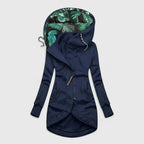 Women's Casual Hooded Zip-Up Jacket With Kangaroo Pockets And Drawstring