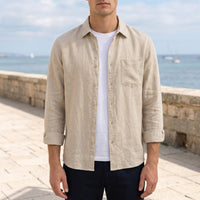 Barnaby | Men's Loose Fit Linen Shirt with Breathable Weave for Holidays