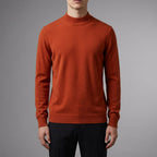 Men's camel cashmere blend crew neck jumper for autumn