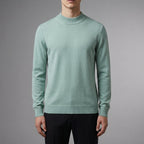 Men's camel cashmere blend crew neck jumper for autumn