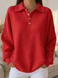 Women's Red Polo Collar Knit Jumper
