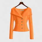 Women's yellow soft knit button-up cardigan for cosy autumn layering