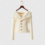 Women's red soft knit button-up cardigan for cosy autumn layering
