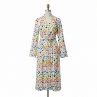 Juliana | Women's Floral Flannel Dressing Gown with Shawl Collar