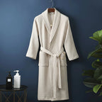 Soft plush dressing gown for men and women, product still life