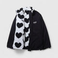Women's Black and White Sherpa-Lined Fleece Jacket