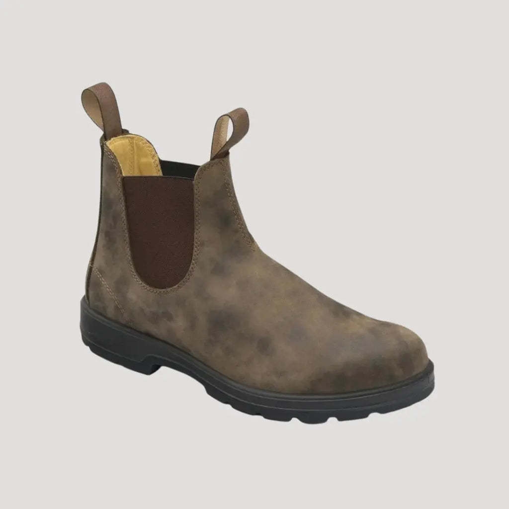 Men's brown slip-on chelsea work boots