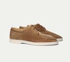 Close-up of rounded toe on men's classic loafers