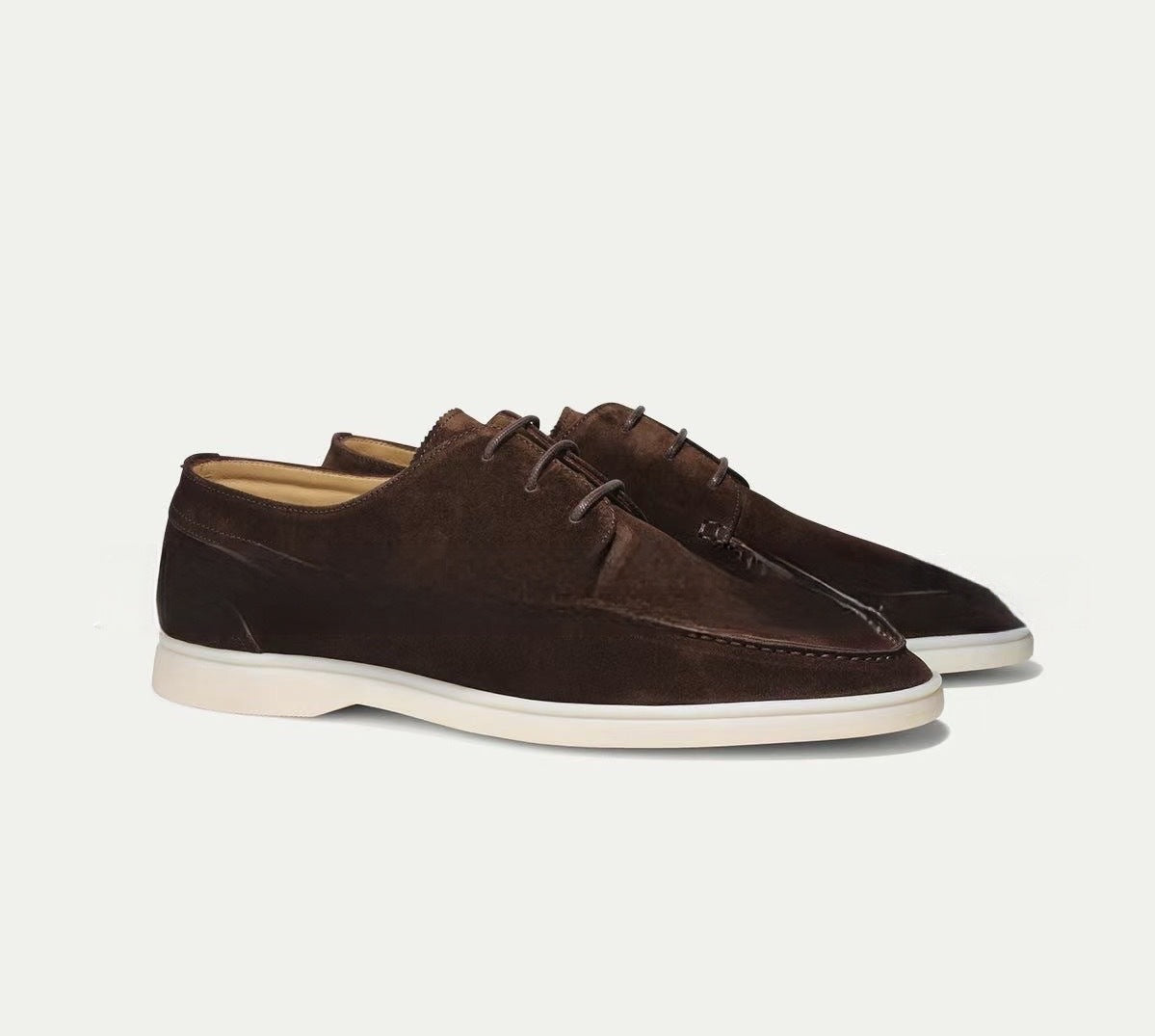 Close-up of heel on men's classic loafers