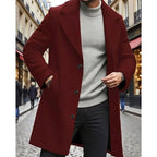 Women's long overcoat with notch lapel, product photo