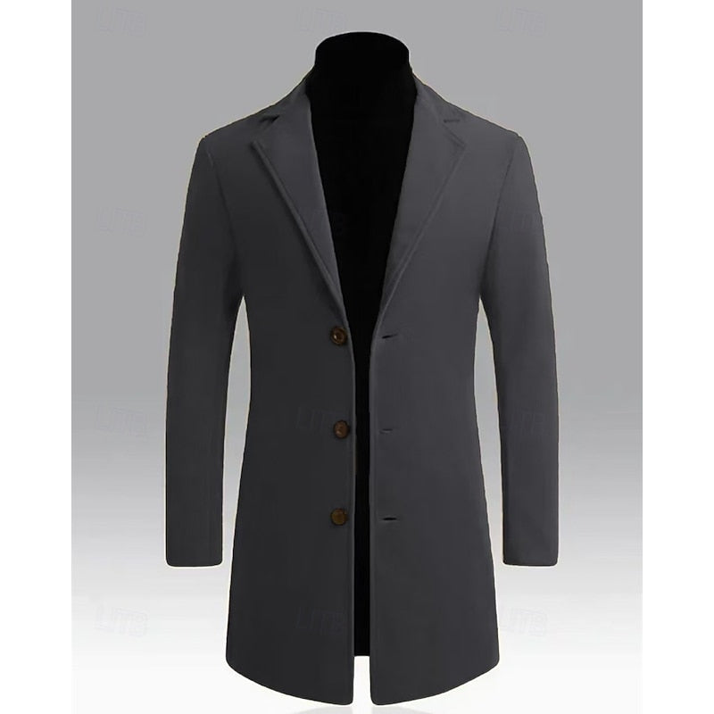 Women's long overcoat with notch lapel, product photo