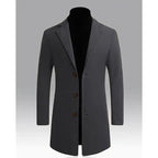 Women's long overcoat with notch lapel, product photo