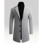 Women's long overcoat with notch lapel, product photo