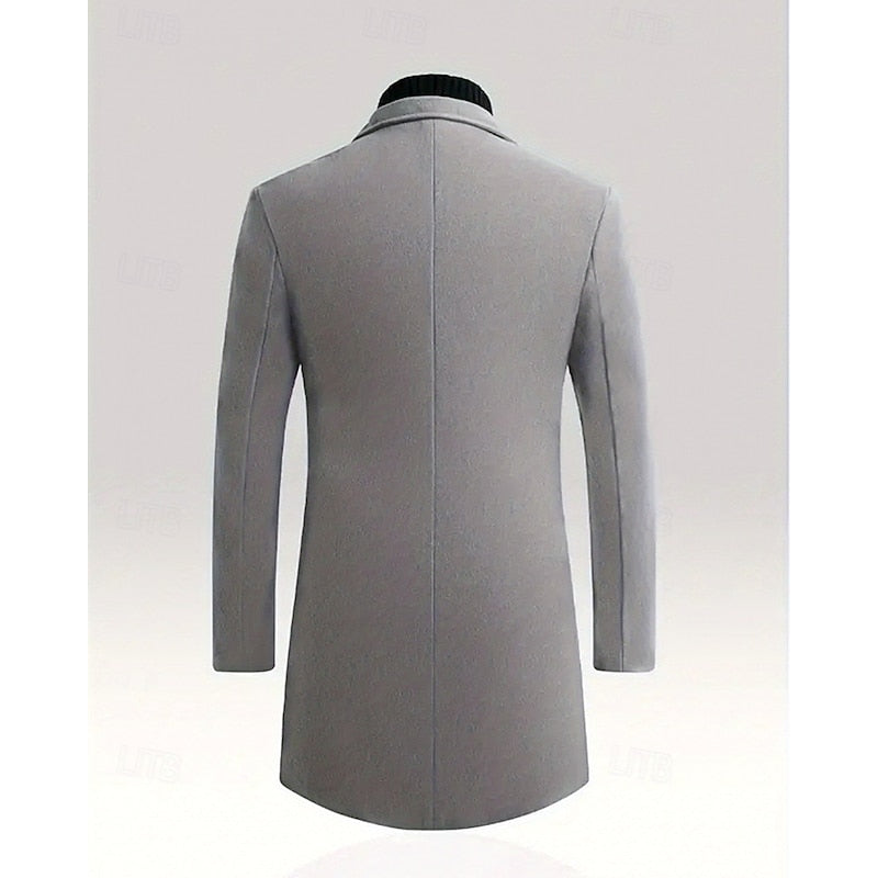 Women's long overcoat with notch lapel, product photo