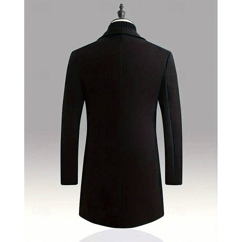 Women's long overcoat with notch lapel, product photo