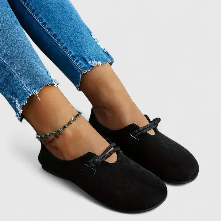 Lace-up comfort loafers, product still life